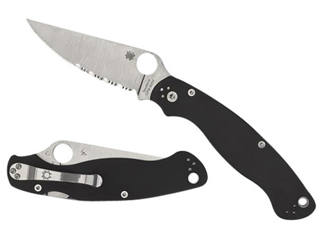 Spyderco C36GP2 Military 2 4" Folding Plain Stonewashed CPM S30V SS Blade/Black Textured G10 Handle Includes Pocket Clip