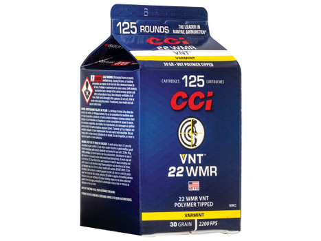 CCI 929CC VNT Rimfire 22WMR 30gr Varmint Tipped 125 Per Box/10 Case