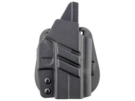 1791 Gunleather TACPDHOWBG43XMOSBLKR Tactical Kydex OWB Black Kydex Paddle Compatible w/Glock 43/43X/43X MOS Right Hand