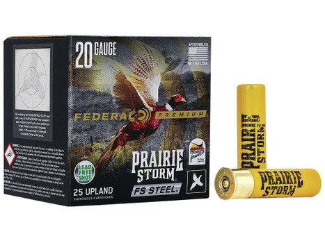 Federal PFSX207FS4 Premium Prairie Storm FS 20Gauge 3" 7/8oz 4Shot 25 Per Box/10 Case