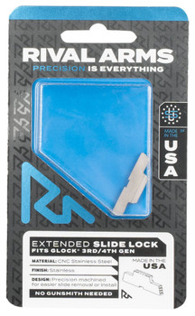 Rival Arms RA80G001D Slide Lock  Extended Stainless Steel for Glock Gen34 UPC: 788130029527