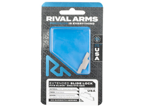 Rival Arms RA80G001D Slide Lock Extended Stainless Steel for Glock Gen3-4