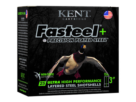 Kent Cartridge K123FSP36BBX2 Fasteel + 12 Gauge 3" 1 1/4 oz BB Shot 25 Per Box/ 10 Case