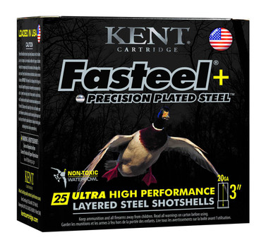 Kent Cartridge K203FSP284X6 Fasteel  Waterfowl 20 Gauge 3 1 oz 46 Shot 25 Per Box 10 UPC: 656308112046
