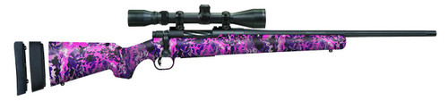 Mossberg 28142 Patriot Super Bantam 243 Win Caliber with 51 Capacity 20 Fluted Barrel Matte Blued Metal Finish  Muddy Girl Wild Synthetic Stock Right Hand Youth Includes 39x40mm Scope UPC: 015813281423