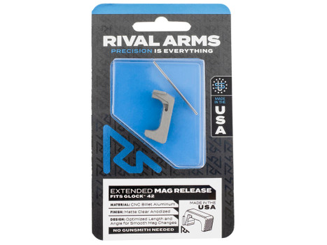 Rival Arms RA72S001D Magazine Release Extended Dark Gray Aluminum for Sig P320