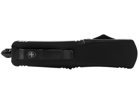 Templar Knife MBR131 Gen II Slim 3.50" OTF Dagger Plain Black Oxide Stonewashed 440C SS Blade, 5.05" Black Aluminum//Rubber Handle, Glass Breaker