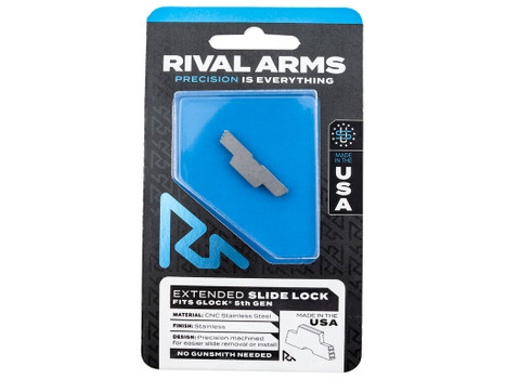 Rival Arms RARA80G002D Slide Lock Extended Polished Stainless for Glock 34/17/19 Gen5