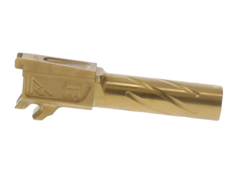 Rival Arms RA20P001E Precision Match Grade 9mm Luger 3.10" Fluted Gold PVD Steel, Fits Sig P365