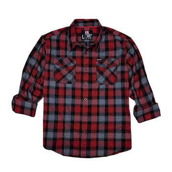 Hornady Gear 32193 Flannel Shirt  Large RedBlackGray  CottonPolyester Relaxed Fit Button Up UPC: 784802321937