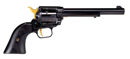 Heritage Mfg RR22B6GLD Rough Rider  22 LR 6 Shot 6.50 Black Oxide Barrel Cylinder  Frame Black Laminate Wood Grips Features Gold Accents UPC: 727962707074