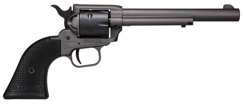 Heritage Mfg SRR22C6 Rough Rider  22 LR 6 Shot 6.50 Tungsten Gray Cerakote Steel Barrel Frame Black Satin Cylinder Black Polymer Grip HammerThumb Safety Exposed Hammer UPC: 727962708286