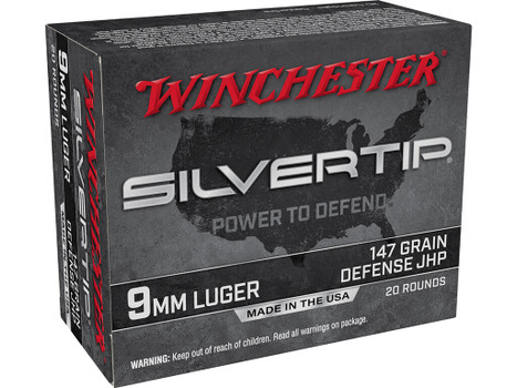 Winchester Ammo W9MMST2 Silvertip 9mmLuger 147gr Silvertip Jacket Hollow Point 20 Per Box/10 Case