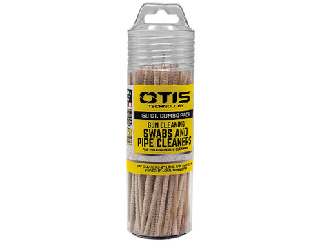 Otis FG241857 Swabs & Pipe Cleaners Combo Pack Cotton/Wood 6" Long 100 Swabs/50 Pipe Cleaners Includes Reusable Storage Tube
