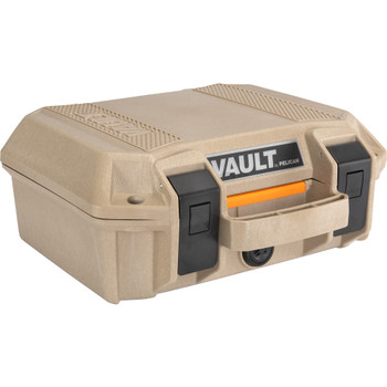 Pelican VCV100 Vault Case Small Size made of Polymer with Tan Finish Heavy Duty Handles Foam Padding  2 Push Button Latches 11 L x 8 W x 4.50 D Interior Dimensions UPC: 019428170875