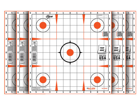 EZ-Aim 15333100 Sight-In Grid Paper Self-Adhesive 12" x 12" Orange/White 100 Per Pack