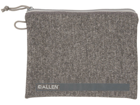 Allen 3627 Pistol Pouch Gray Polyester w/Lockable Zippers, ID Label & Fleece Lining Holds Full Size Handgun 7" L x 9" W Interior Dimensions