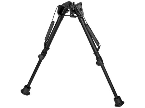 Harris Bipods 1A2-L2 Non-Swivel L Swivel Stud, 9-13", Black Steel/Aluminum, Self Leveling Legs, Rubber Feet (No Sling Stud Provision)