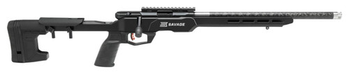 Savage Arms 70256 B22 Precision Lite Bolt 22 LR 18 Carbon Fiber Wrapped Barrel 101 Black Rec Black Adjustable MDT Aluminum Chassis Stock Black Polymer Grip Right Hand UPC: 062654702563