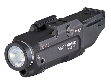 Streamlight 69448 TLR-2 RM w/Laser Black Aluminum, 1,000 Lumens White LED Bulb/Red Laser 297 Meters Beam, Picatinny Rail Mount