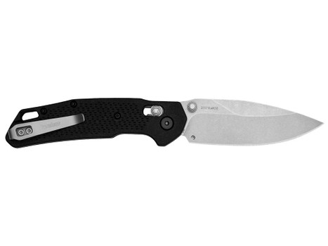 Kershaw 2037 Heist Mid-Size 3.20" Folding Clip Point Plain Stonewashed D2 Steel Blade, Gray Textured Glass Filled Nylon Handle, Includes Pocket Clip