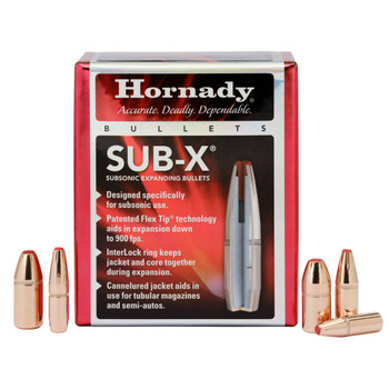 Hornady 45052 SubX  45 Cal 410 gr Subsonic eXpanding 50 Per Box 15 Case UPC: 090255450521
