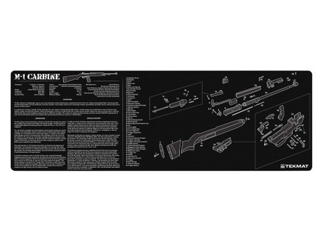 TekMat TEKR36M1CARB M1 Carbine Cleaning Mat Black/White Rubber 12"x36" M1 Carbine Parts Diagram