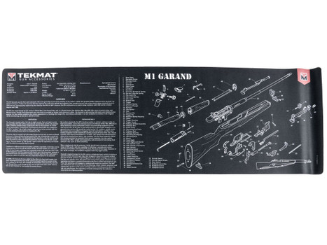 TekMat TEKR36M1GARANDBK M1 Garand Cleaning Mat Black/White Rubber 12"x36" M1 Garand Parts Diagram