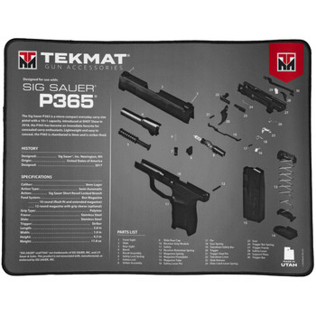 TekMat TEKR20SIGP365 Sig Sauer P365 Ultra 20 Cleaning Mat Sig P365 Parts Diagram 15 x 20 UPC: 612409973306