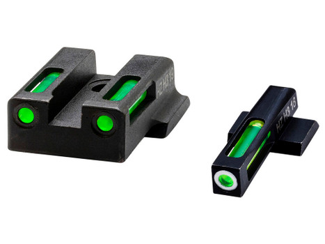 HiViz 9EZN321 LiteWave H3 Sight Set for S&W 9EZ Green Tritium White Outline Front Sight-Green Fiber Optic Rear Sight