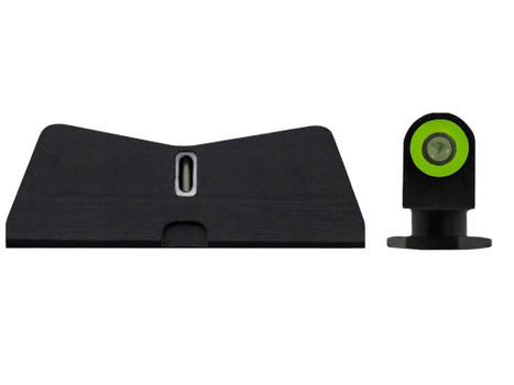 XS Sights GL0009S6G DXT2 Standard Dot Night Sights fit Glock Black | Green Tritium Green Outline Front Sight Green Tritium White Outline Bar Rear Sight