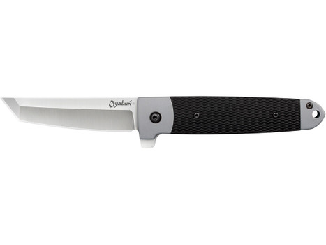 Cold Steel CS-26T Oyabun 3.50" Folding Plain 4034 Stainless Steel Blade/ Griv-Ex Black GRN w/TPR Inlay Handle