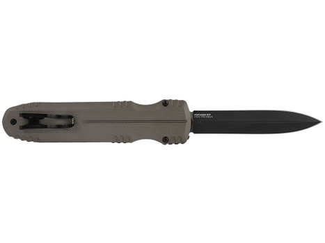S.O.G SOG15610257 Pentagon 3.79" OTF Spear Point Plain Black TiNi Cryo CPM S35VN Steel Blade, Flat Dark Earth Aluminum Handle