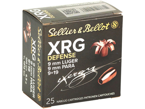 Sellier & Bellot SB9XA XRG Defense 9mmLuger 100gr Solid Copper Hollow Point 25 Per Box/40 Case