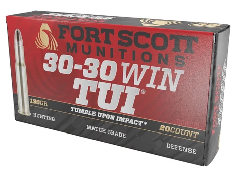 Fort Scott Munitions 3030130SCV Tumble Upon Impact (TUI) Rifle 30-30Win 130gr Solid Copper Spun 20 Per Box/10 Case