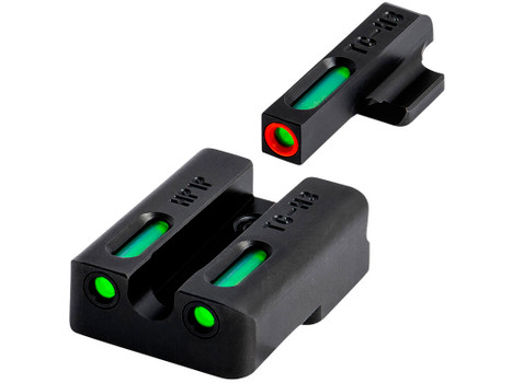 TruGlo TG13KS1PC TFX Pro Black | Green Tritium & Fiber Optic Orange Outline Front Sight Green Tritium & Fiber Optic Rear Sight