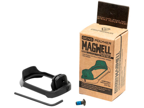 Strike Industries G5MAGWELL19 Flared Magwell 9mm Luger/40 S&W Compatible w/Glock 19/23 Gen5, Black Polymer