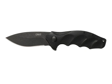 CRKT K221KKP Foresight Assisted 3.53" Folding Modified Drop Point Plain Black Stonewashed 4116 Stainless Steel Blade/ Black Contoured GRN Handle Includes Pocket Clip