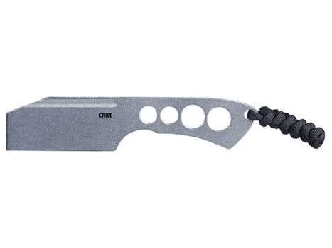 CRKT 2130 Razel Chisel 2" Fixed Plain Stonewashed 8Cr13MoV SS Blade/Silver Skeletonized Stainless Steel Handle Includes Cord Fob/Sheath