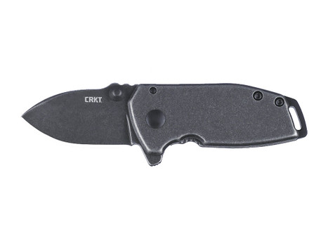 CRKT 2485K SQUID #405 Compact Folding Plain Stonewashed 8Cr13MoV SS Blade, Stainless Steel Handle, Includes Pocket Clip