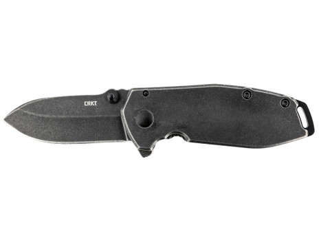 CRKT 2493 SQUID Assisted 2.37" Folding Drop Point Plain Black Stonewashed 8Cr14MoV SS Blade/Black Stonewashed Stainless Steel Handle Includes Pocket Clip
