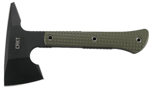 CRKT 2726 Jenny Wren Compact Compact 2.59 Tomahawk wSpike Plain SK5 Steel Blade Green GRN Handle 10.06 OAL Includes Sheath UPC: 794023272604