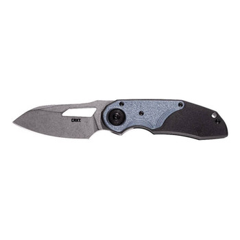 CRKT 5410 Attaboy  2.73 Folding Drop Point Plain Stonewashed D2 Steel BladeBlackSilver GRN Handle Includes Pocket Clip UPC: 794023541007