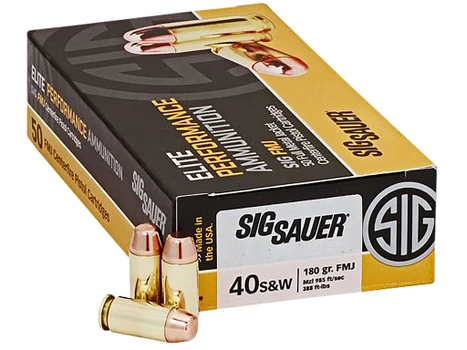 Sig Sauer E40SB250 Elite Ball 40S&W 180gr Full Metal Jacket 50 Per Box/20 Case