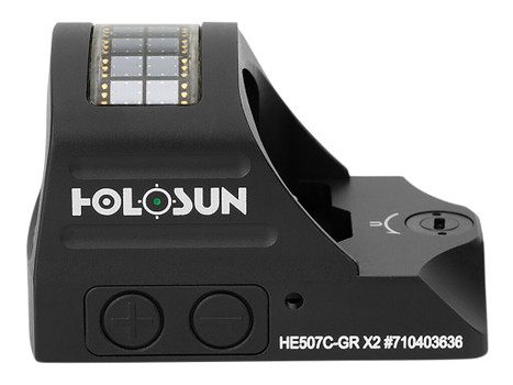 Holosun HE507CGRX2 507 Black Anodized 1 x 0.63" x 0.91" 2 MOA Green Dot/32 MOA Circle Multi Reticle