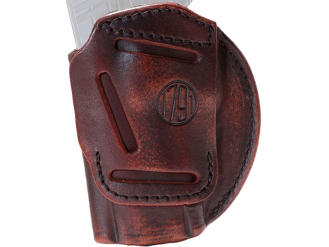 1791 Gunleather 4WH6VTGR 4-Way IWB/OWB Size 06 Vintage Leather Belt Clip Compatible w/Glock 21/Walther PDP Right Hand