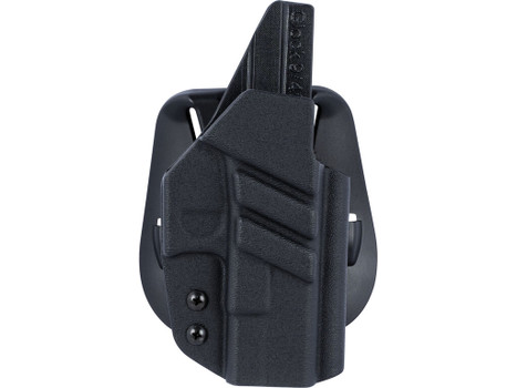 1791 Gunleather TACPDHOWBGLOCKBLKR Tactical Kydex OWB Black Kydex Paddle Compatible w/Glock Right Hand