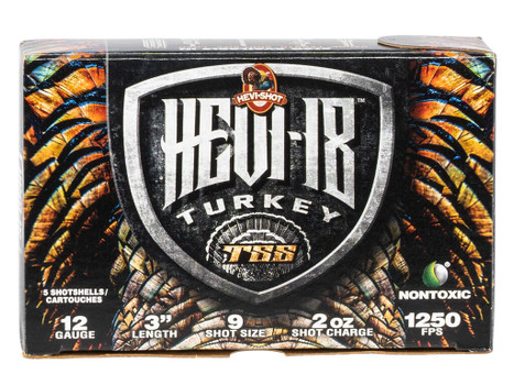 HEVI-Shot HS4009 HEVI-18 TSS Turkey 12Gauge 3" 2oz Tungsten 9Shot 5 Per Box/10 Case