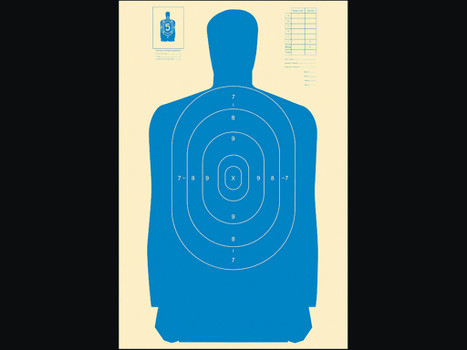 Action Target B27SBLUE100 Qualification Standard Silhouette Paper Hanging 24" x 45" Blue/White 100 Per Box