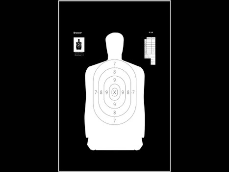 Action Target B34R100 Qualification Reverse Silhouette Paper Hanging 25 yds 17.50" x 23" Black/White 100 Per Box